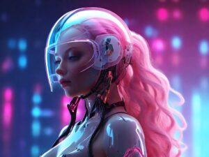 Neon cyberpunk woman future Generate Ai
