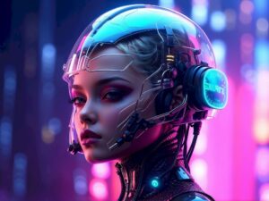 Robotic Elegance: A Cyberpunk Masterpiece