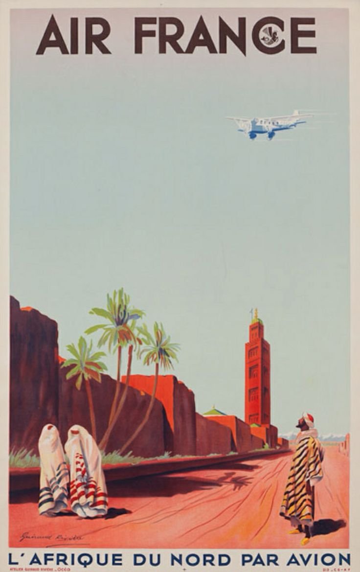 Vintage 1960 Airlines Flight Poster