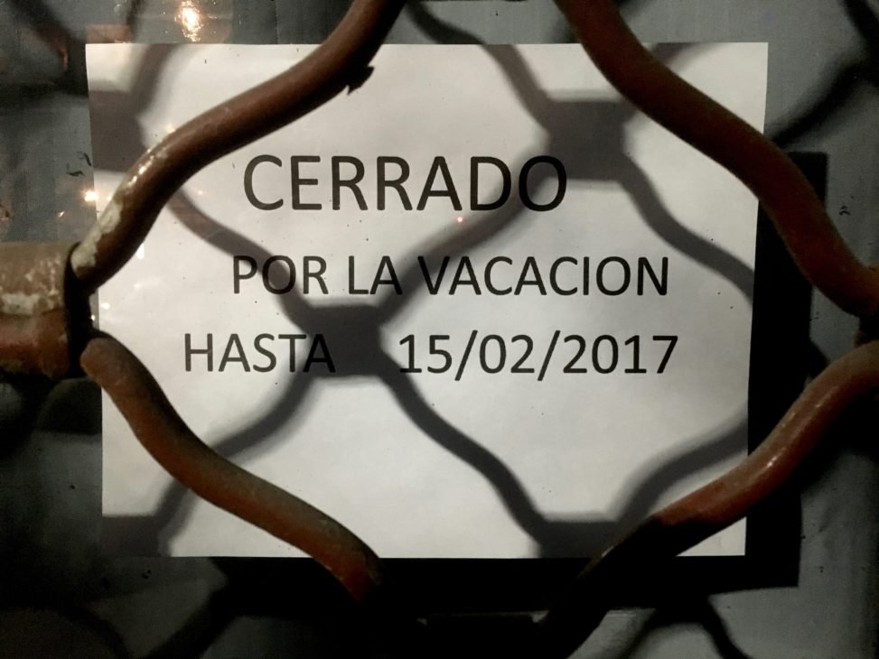 cerrado por la vacación