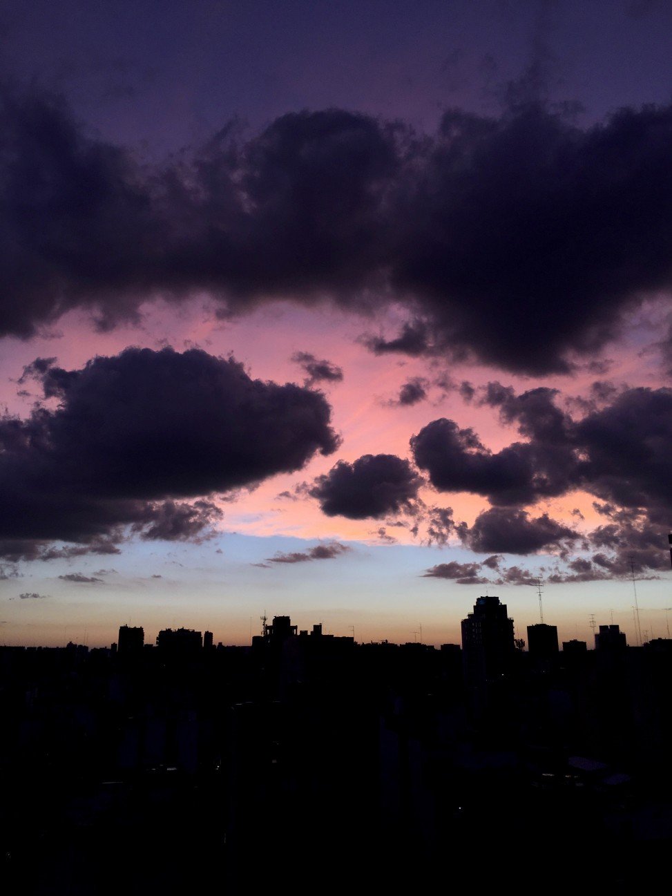 pink and light blue sunset