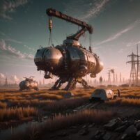 AI retrofuturism artwork inspired by neon cities and cyberpunk dreams.
